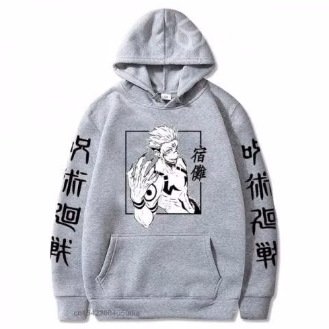Poleron Jujutsu Kaisen Sukuna Ryomen Gris