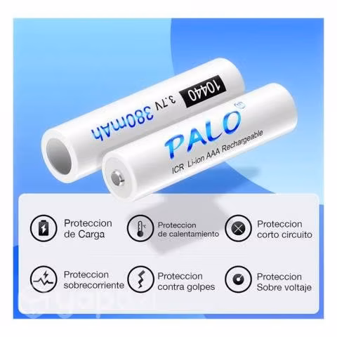 Batería Pila Recargable Litio 380mAh AAA 3.7V