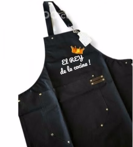 Delantal negro personalizado - Imagen 2