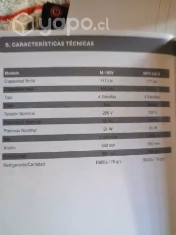 Freezer/Congelador en Temuco
