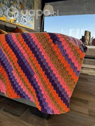 Manta chal tejida a crochet