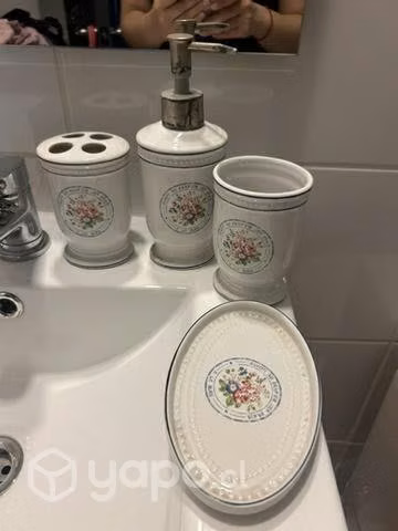 Juego de baño de cerámica vintage