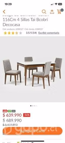 Juego comedor + 4 sillas - Imagen 3