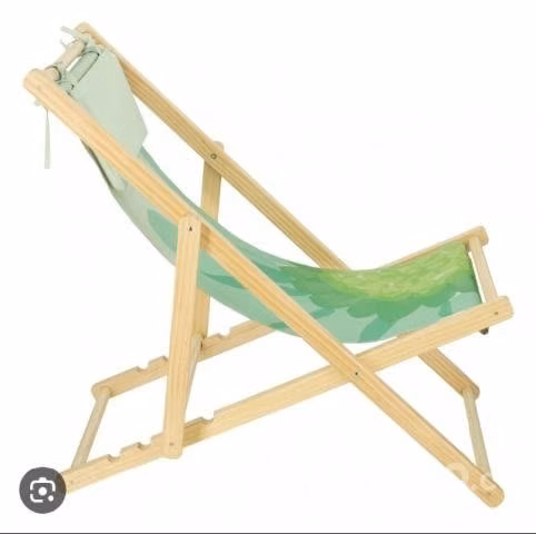 Sillas reposeras madera tela plegable 60×85×87 - Imagen 2