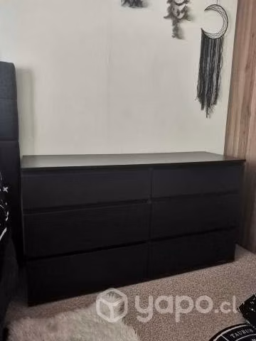 Cómoda Tvilum 153x50x70 cm Negro