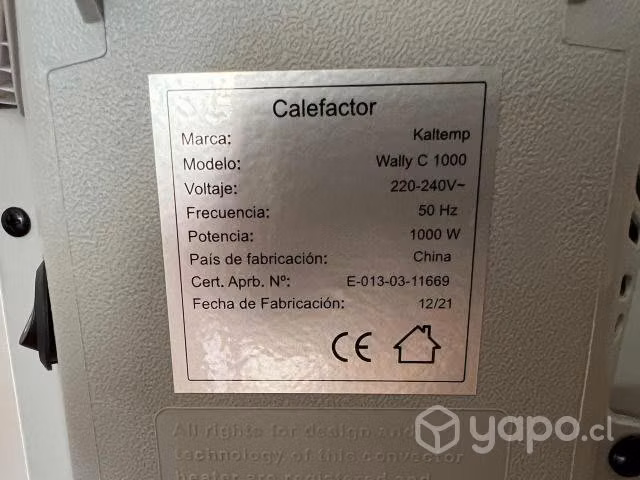 Calefactor 1000W Kaltemp