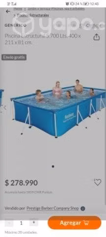 Piscina estructural grande 260x 180 x66 (cm)