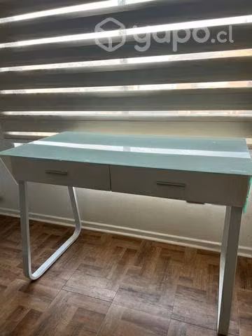 Escritorio blanco superficie de vidrio templado