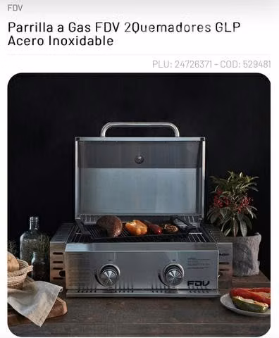 Parrilla a Gas FDV 2Quemadores GLP Nueva
