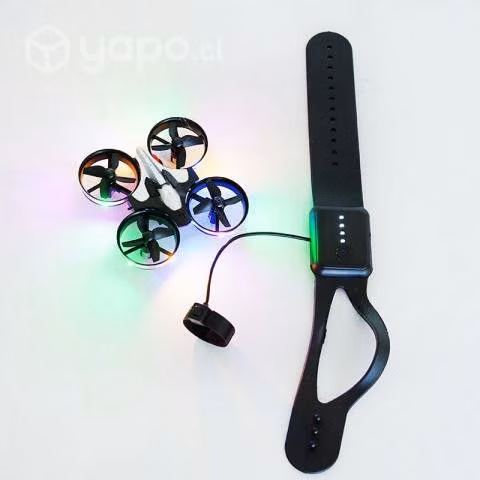 Mini dron recargable con luces led control remoto - Imagen 3
