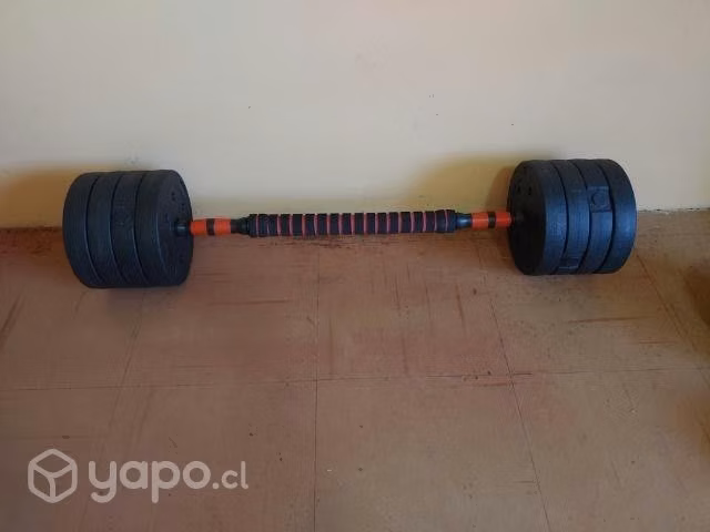 Set de pesas + con mancuernas ajustables y barra e - Imagen 5