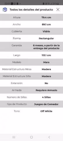 Comedor 4 sillas