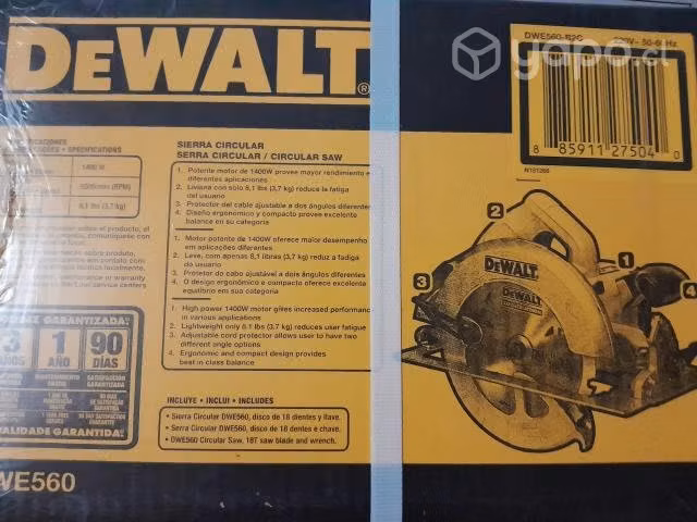 Sierra Circular Dewalt 7 1/4 1400 watts - Imagen 2