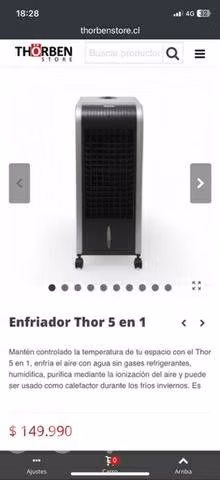 Enfriador de aire y calefactor 5 en 1
