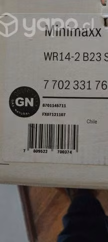 Calefon Junkers para gas natural 14 litros a pilas
