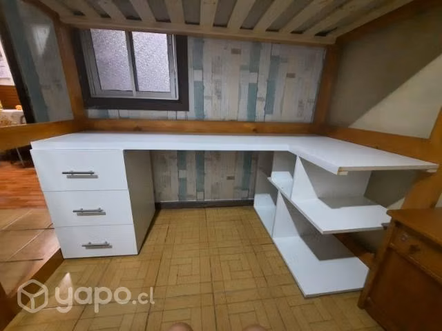 Camarote escritorio Blanco de una plaza - Imagen 4