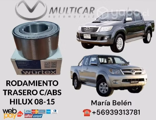Rodamiento trasero hilux 08-20 c/abs