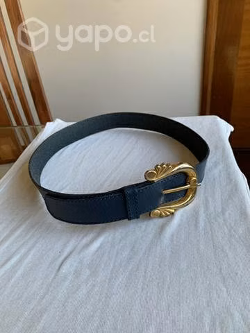 Cinturón de cuero azul talla S