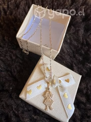 Cadena más colgante de niña oro 18 k