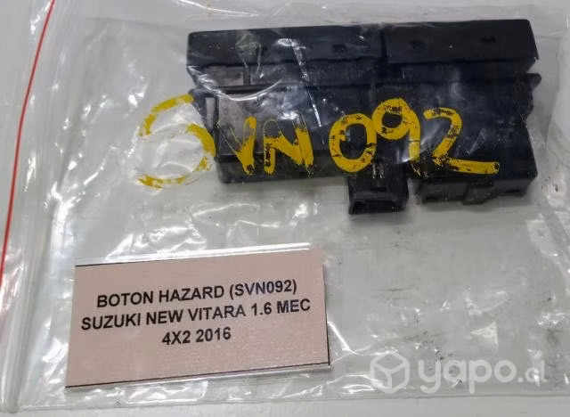 Boton Hazard (SVN092) Suzuki new Vitara 1.6 MEC