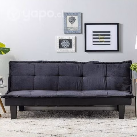 Futón 165x76x72 cm negro