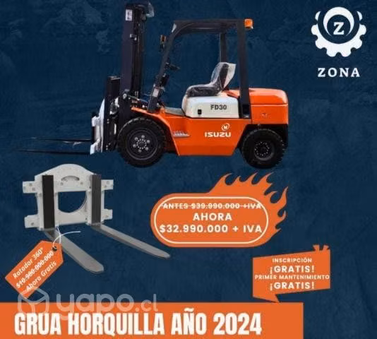 Grúas horquillas Nissan e Isuzu 2024