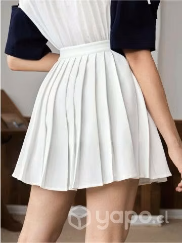 Falda tableada blanca xl