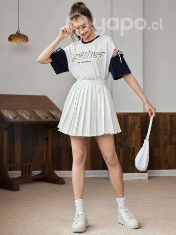 Falda tableada blanca xl - Imagen 2