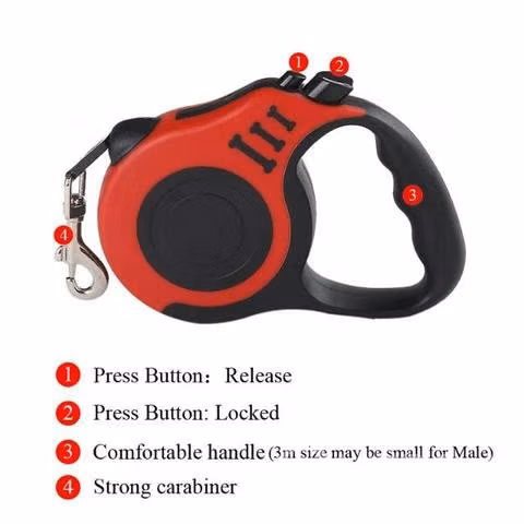 Correa Retractil Paseo Mascotas Perros Gatos 5mts