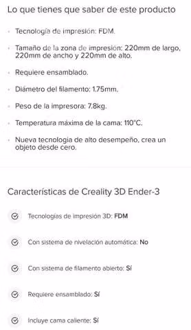 Impresora Creality 3D ender 3 color black 100v/265 - Imagen 4