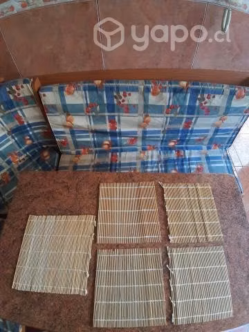 Pack 5 esterillas redonda bambu para sushi