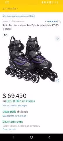Patines Hook ajustables 37-40 Talla m