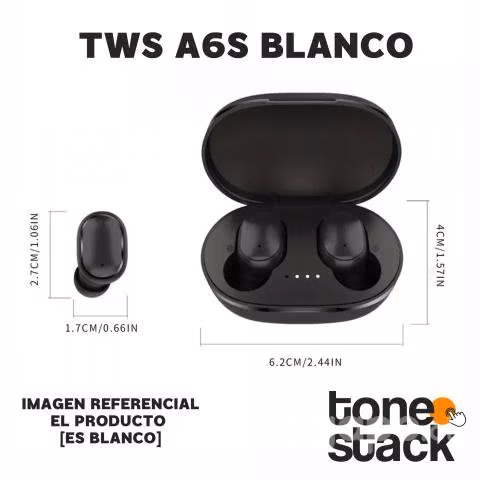 TWS A6S Audífonos Bluetooth 5.0 Micrófono Blanco - Imagen 2