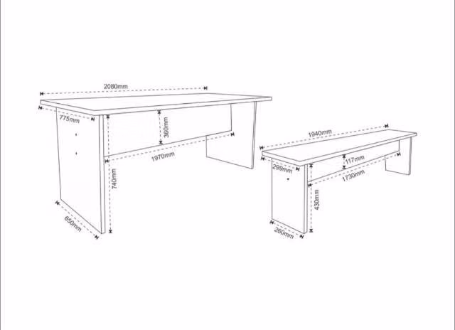 Mesa comedor + 1 banca