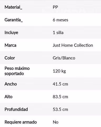 Sillas plásticas (4 unidades) - Imagen 3