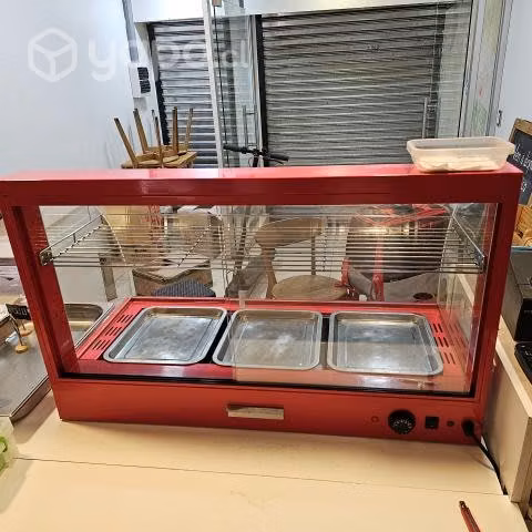 Vitrina roja 95cm. mantenedor de calor