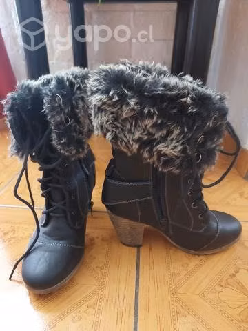 Botines negros felpudos/peluche (Punto Tops) (36)