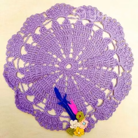 Artesanía Exclusiva: Centro de Mesa Morado a Croch