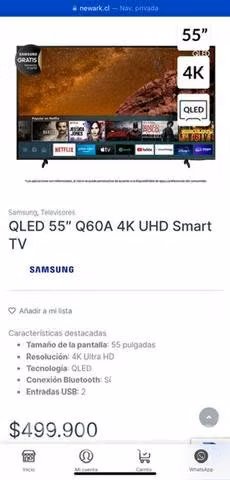 Qled Smartv 4K 55 Samsung + barra de sonido LG