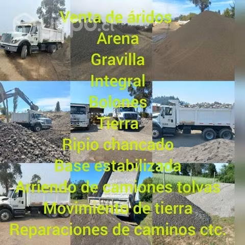 Venta de áridos y arriendo de camiones tolvas