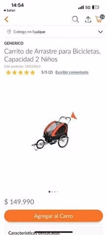 Carrito de arrastre para bicicleta