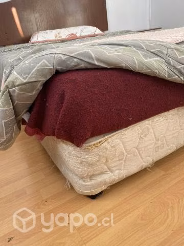 Cama Americana 2 Plazas + Veladores + Respal