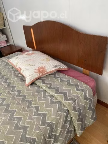 Cama Americana 2 Plazas + Veladores + Respal