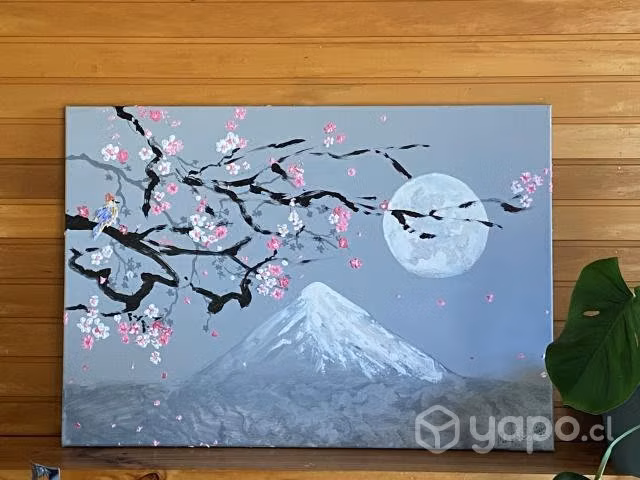 Pintura original. Cerejera en flor, Volcán Osorno