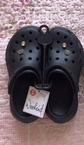 Pantuflas plataforma estilo crocs 38 39