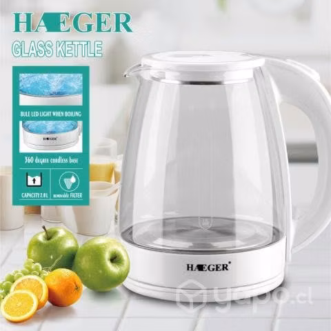 Hervidor Eléctrico De Vidrio Haeger 2l 2200w Color