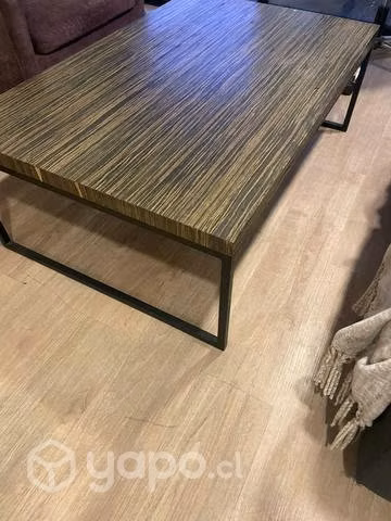Mesa de centro base metálica, enchapada en ébano - Imagen 3
