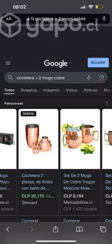 Coctelera + 2 mugs cobre - Imagen 2