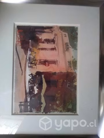 Acuarela de lujo firmada y en marco aluminio - Imagen 4