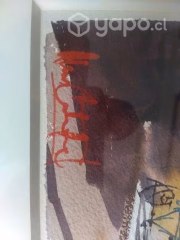 Acuarela de lujo firmada y en marco aluminio - Imagen 2